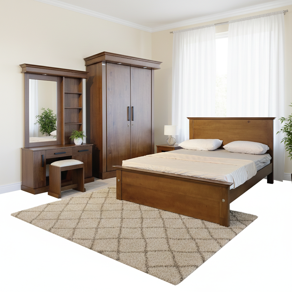 Bed Room Set – Plain Teak