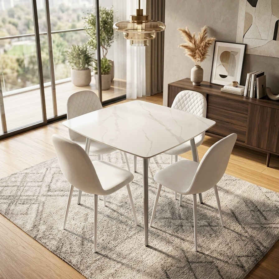 Dining Set Gloss White