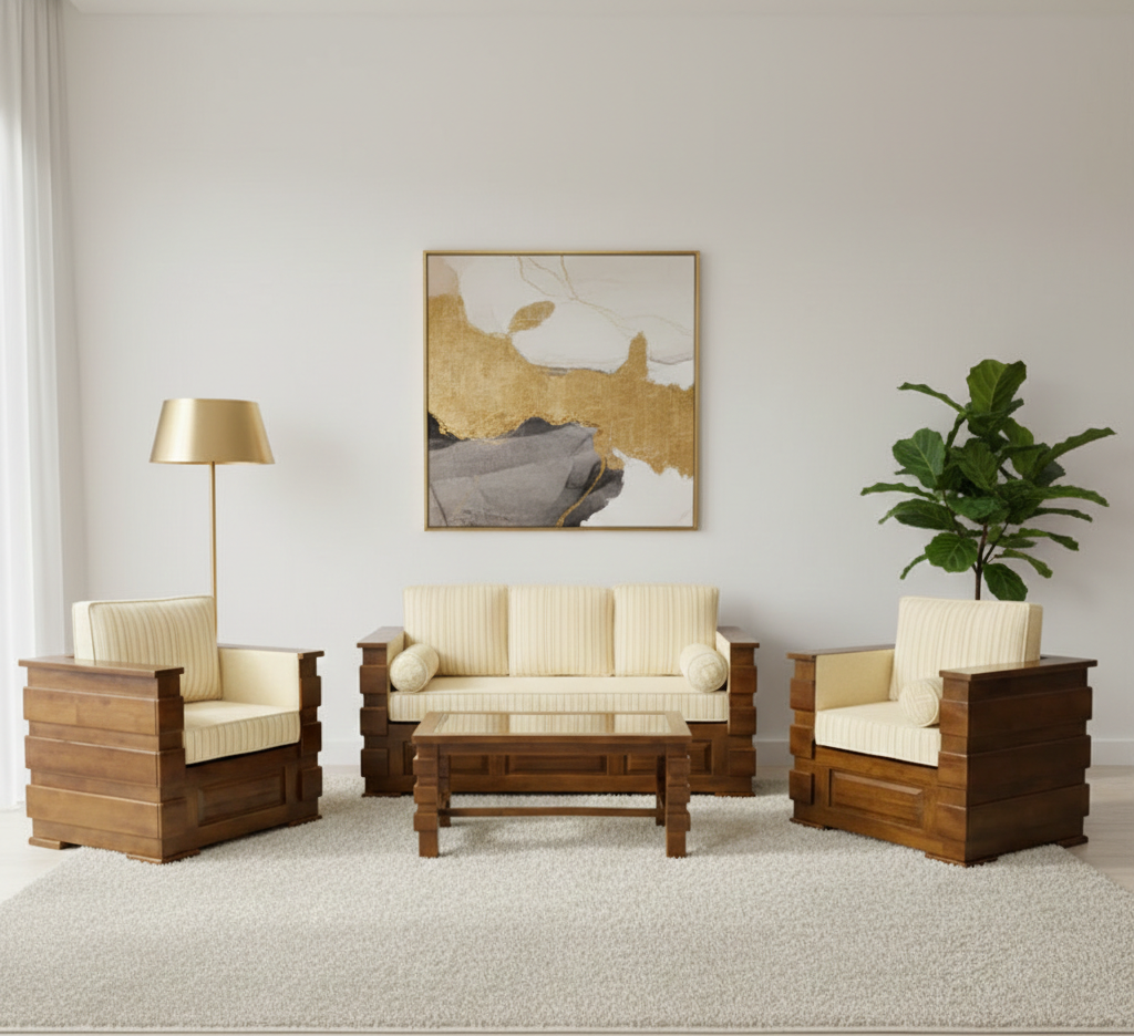 Cairo Wooden Sofa Set