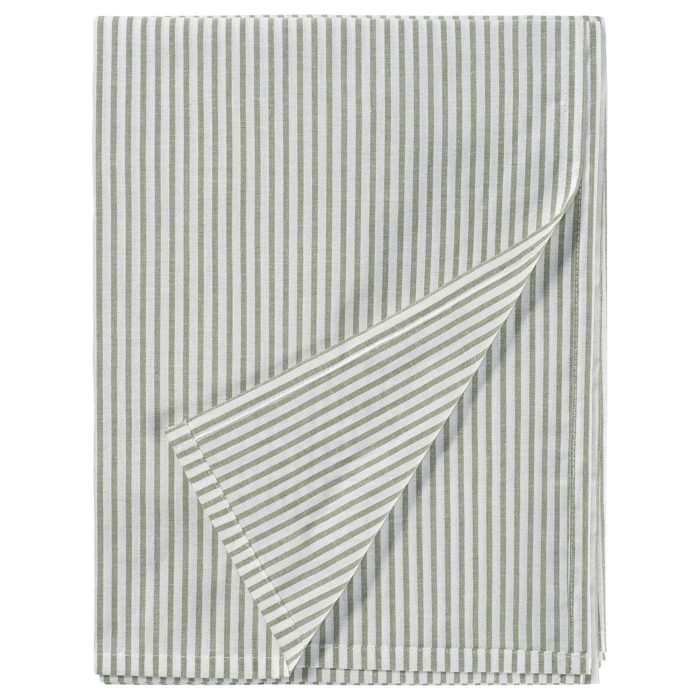 SOLFIBBLA Flat sheet, white green/stripe, 240x260 cm (94x102 ")