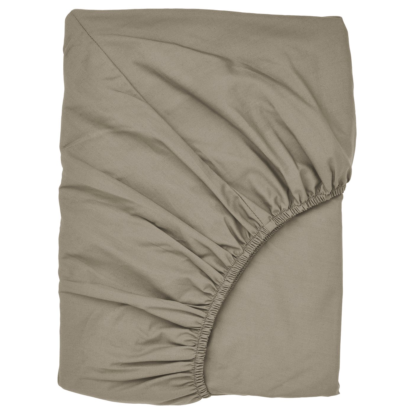 ULLVIDE Fitted sheet, grey-beige, 180x200 cm (71x79 ")