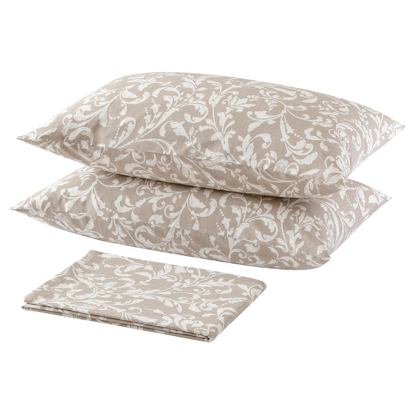 SORGMAL Flat sheet and 2 pillowcase, beige, 240x260/50x80 cm (94x102/20x31 ")