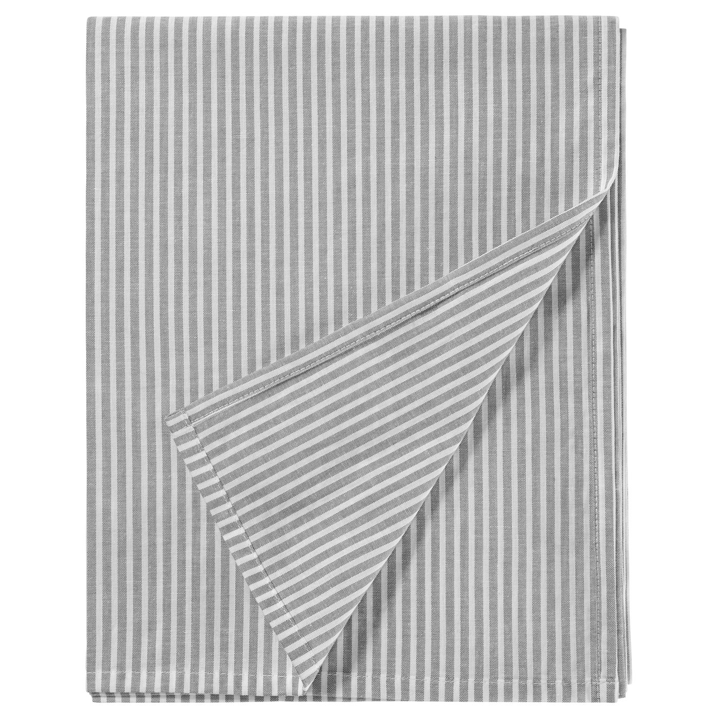 SOLFIBBLA Flat sheet, grey white/stripe, 240x260 cm (94x102 ")