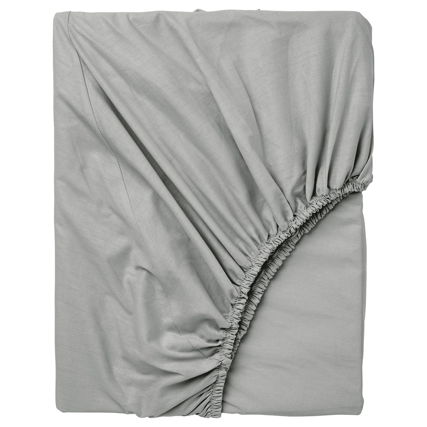 DVALA Fitted sheet, grey, 140x200 cm (55x79 ")