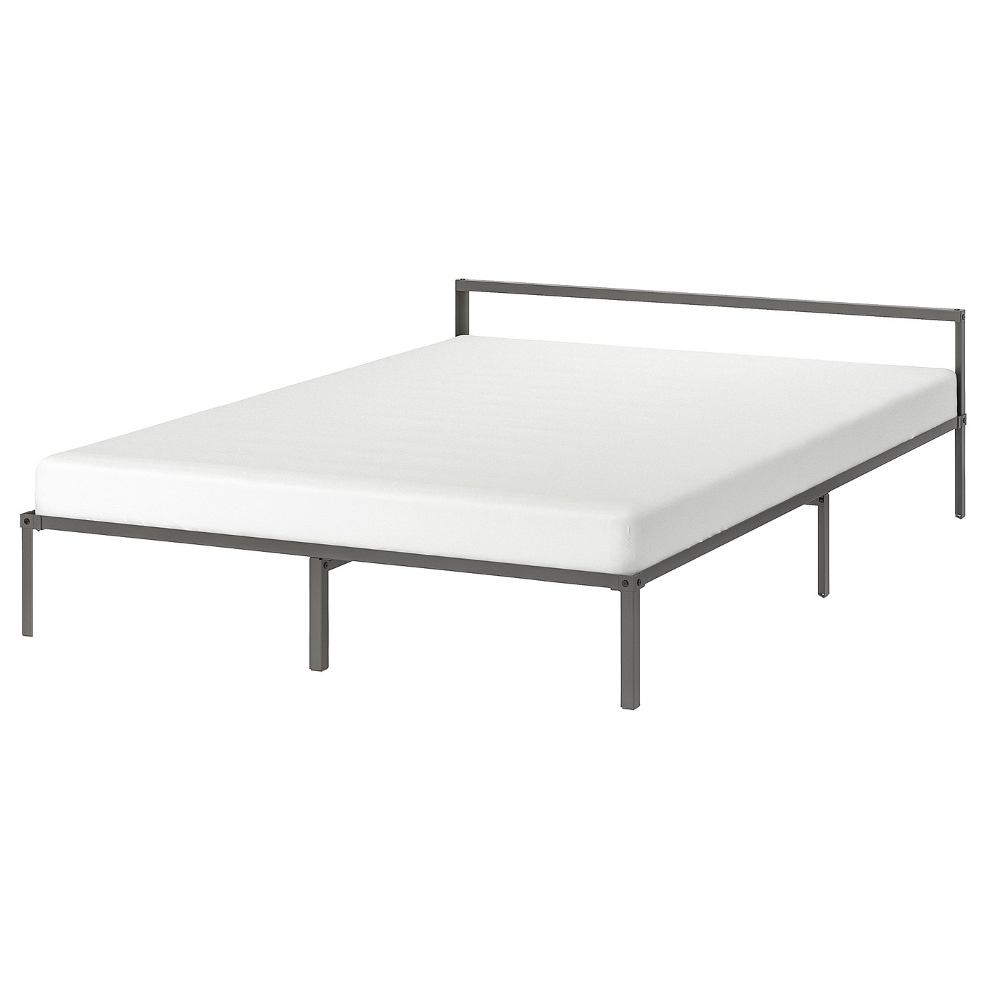 GRIMSBU Bed frame, grey, 140x200 cm (55 1/8x78 3/4 ")