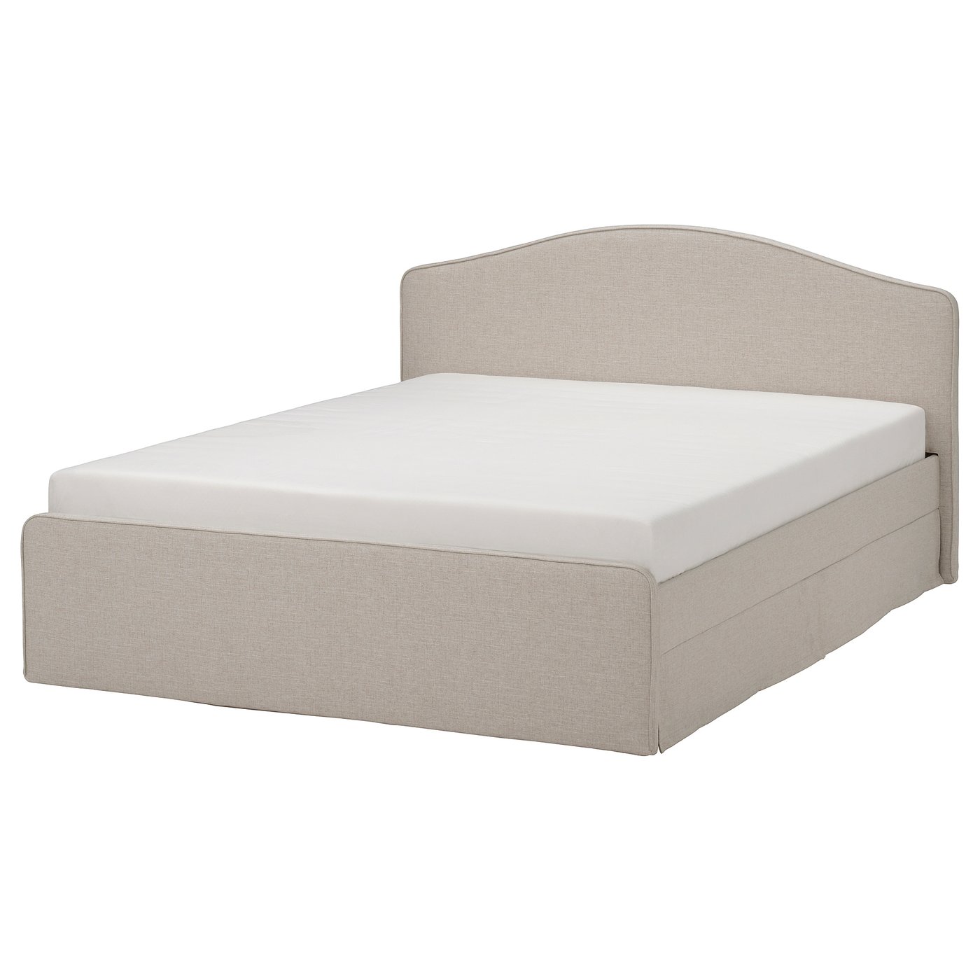 RAMNEFJÄLL Upholstered bed frame, Kilanda light beige, 180x200 cm (70 7/8x78 3/4 ")