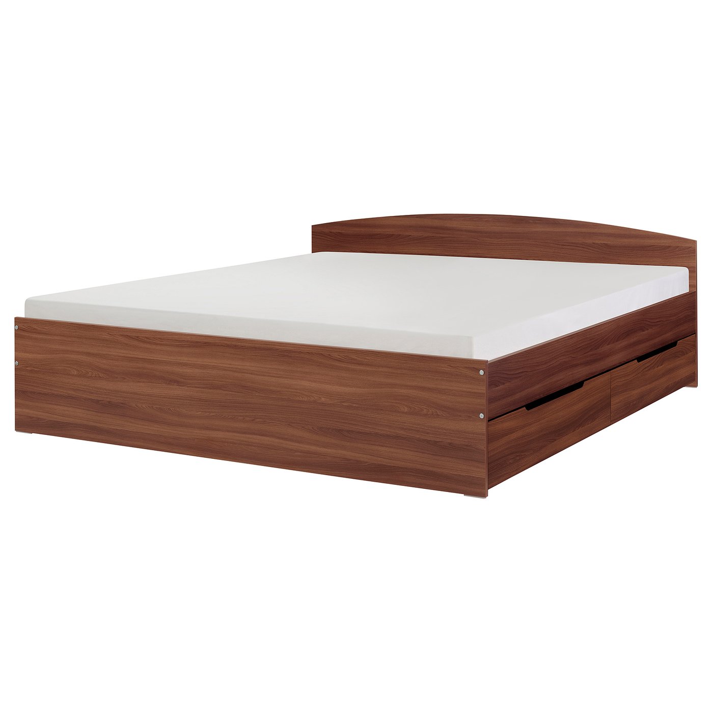NODELAND Bed frame with 2 storage boxes, medium brown/Luröy, 180x200 cm (70 7/8x78 3/4 ")