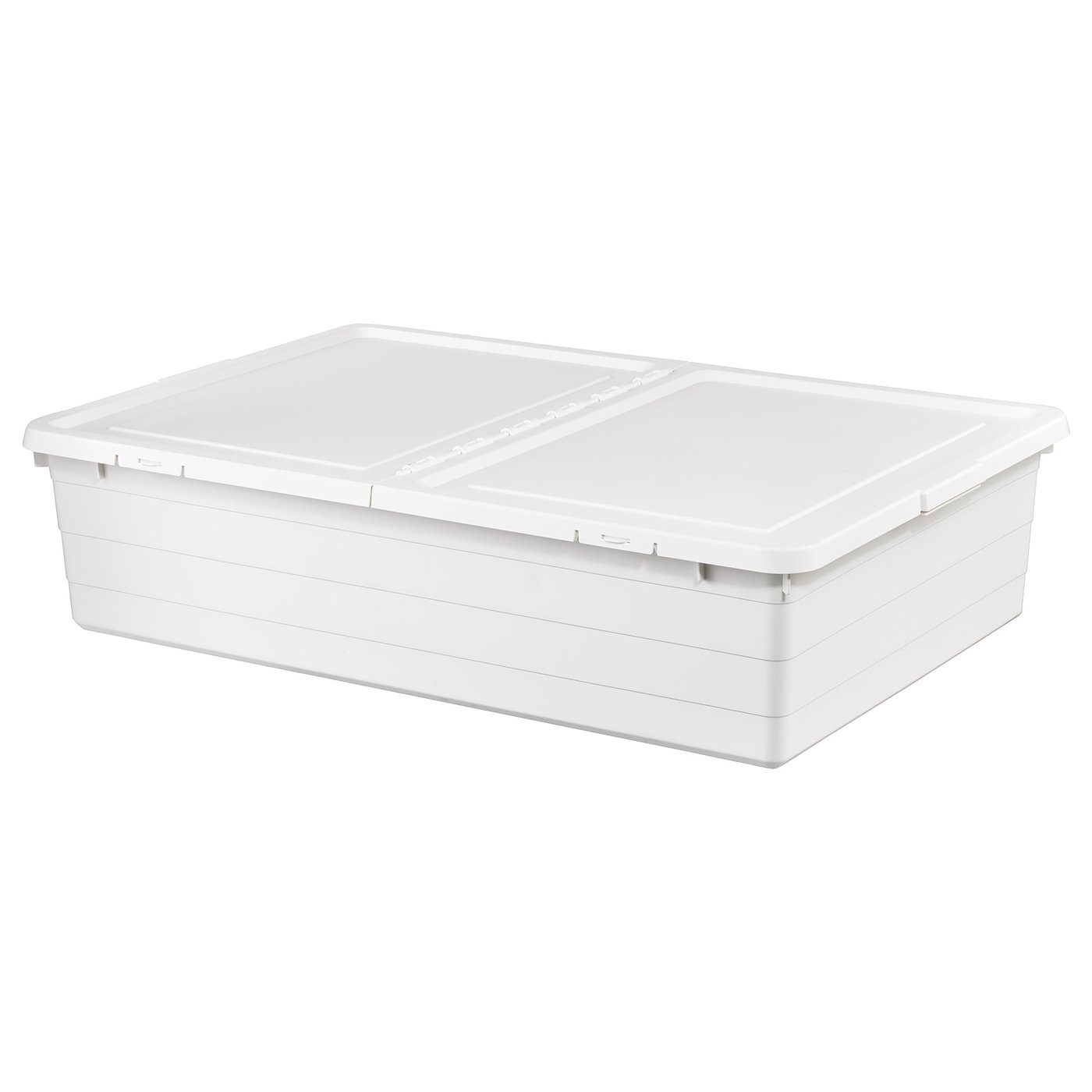SOCKERBIT Storage box with lid, white, 50x77x19 cm (19 ¾x30 ¼x7 ½ ")