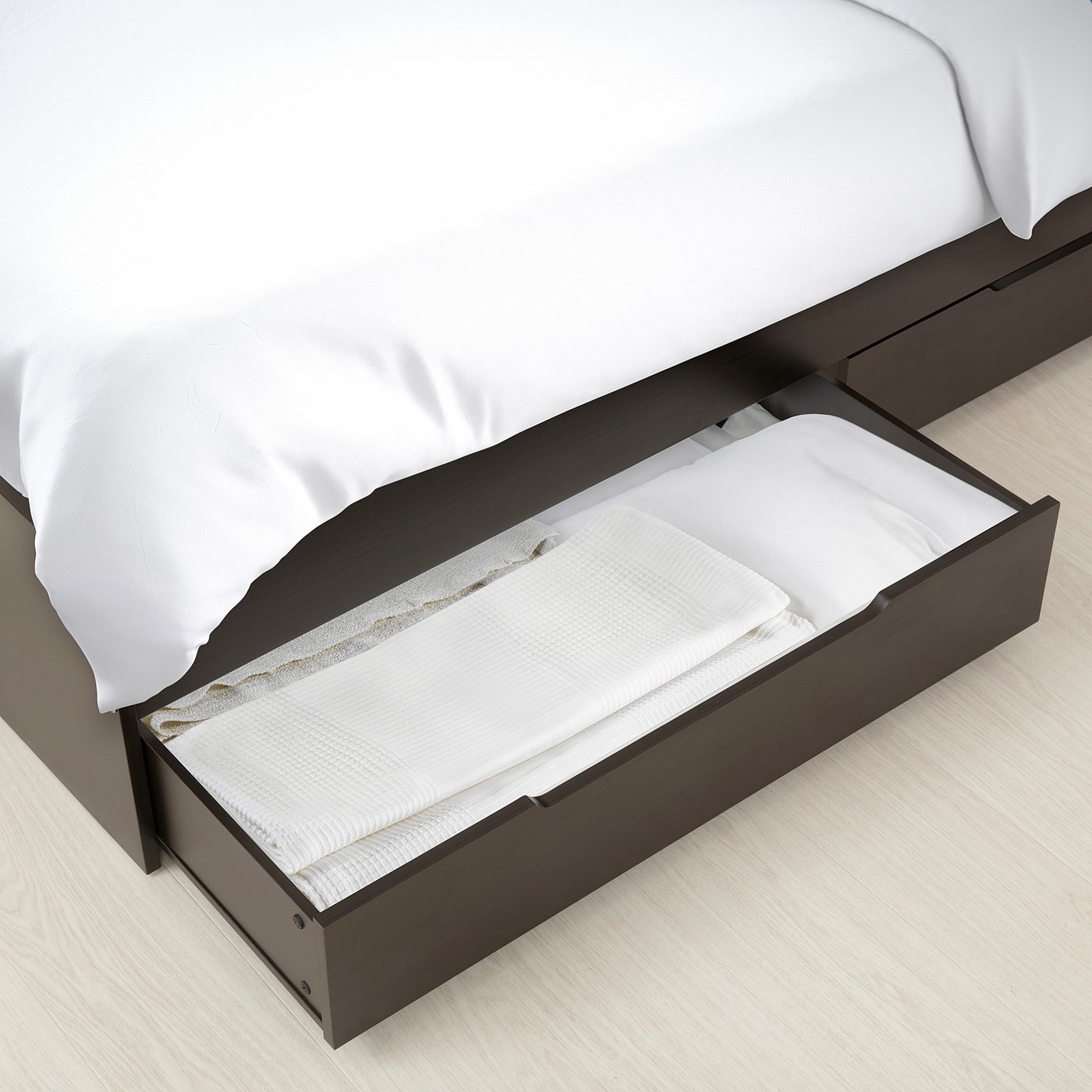 NODELAND Bed storage box, black-brown, 21x61x100 cm (8 1/4x24x39 3/8 ")