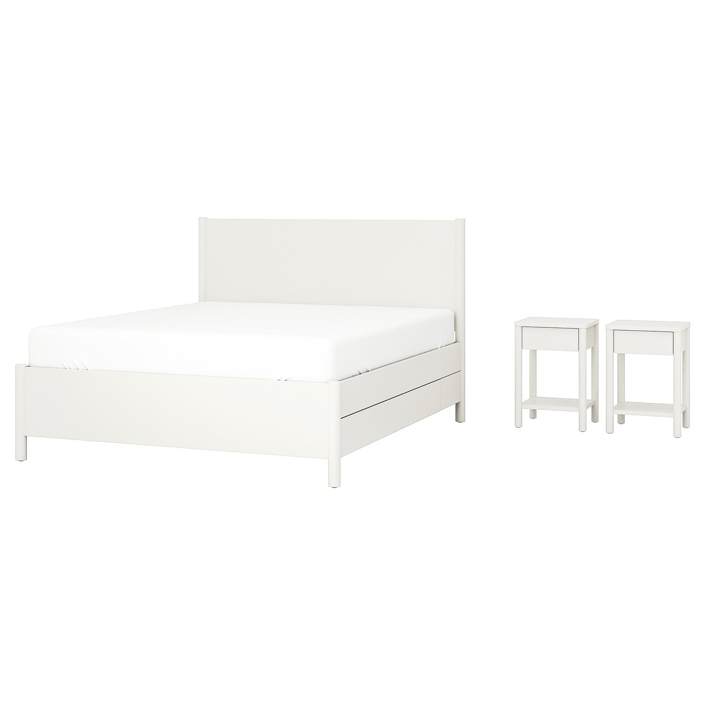 TONSTAD Bedroom furniture, set of 3, incl bed storage/off-white, 180x200 cm (70 7/8x78 3/4 ")
