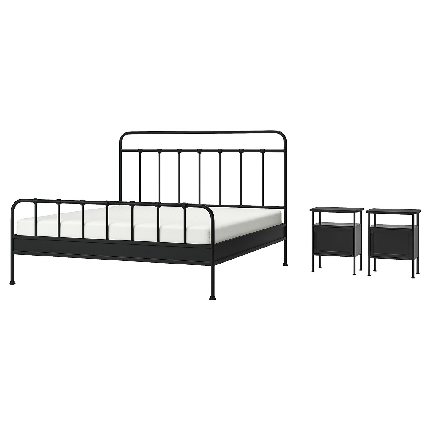 STJÄRNÖ / GRÅFJÄLLET Bedroom furniture, set of 3, anthracite, 180x200 cm (70 7/8x78 3/4 ")