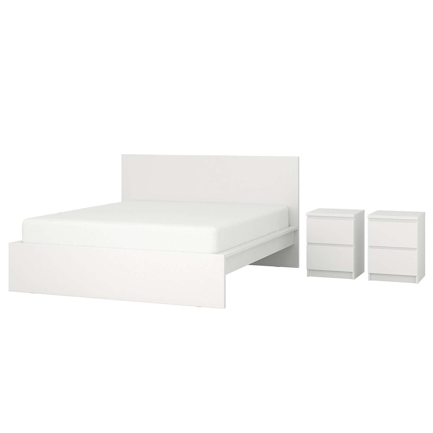 MALM Bedroom furniture, set of 3, white, 180x200 cm (70 7/8x78 3/4 ")