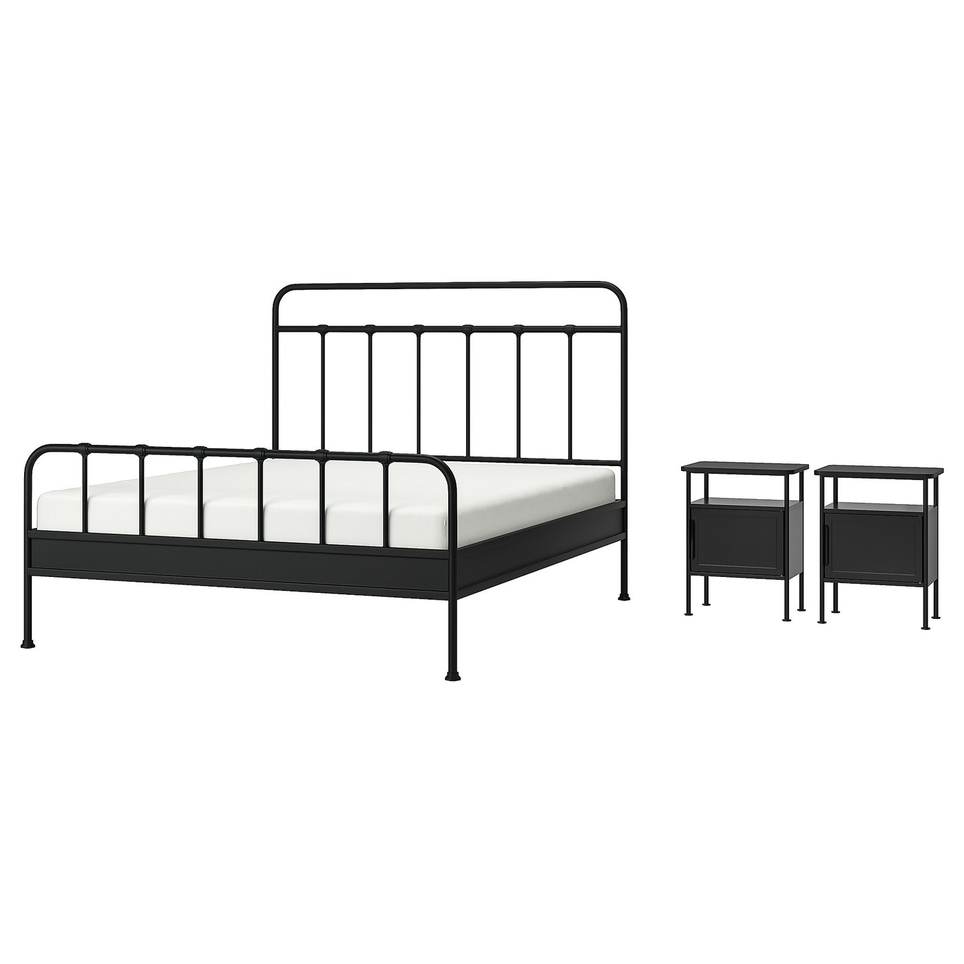 STJÄRNÖ / GRÅFJÄLLET Bedroom furniture, set of 3, anthracite, 160x200 cm (63x78 3/4 ")