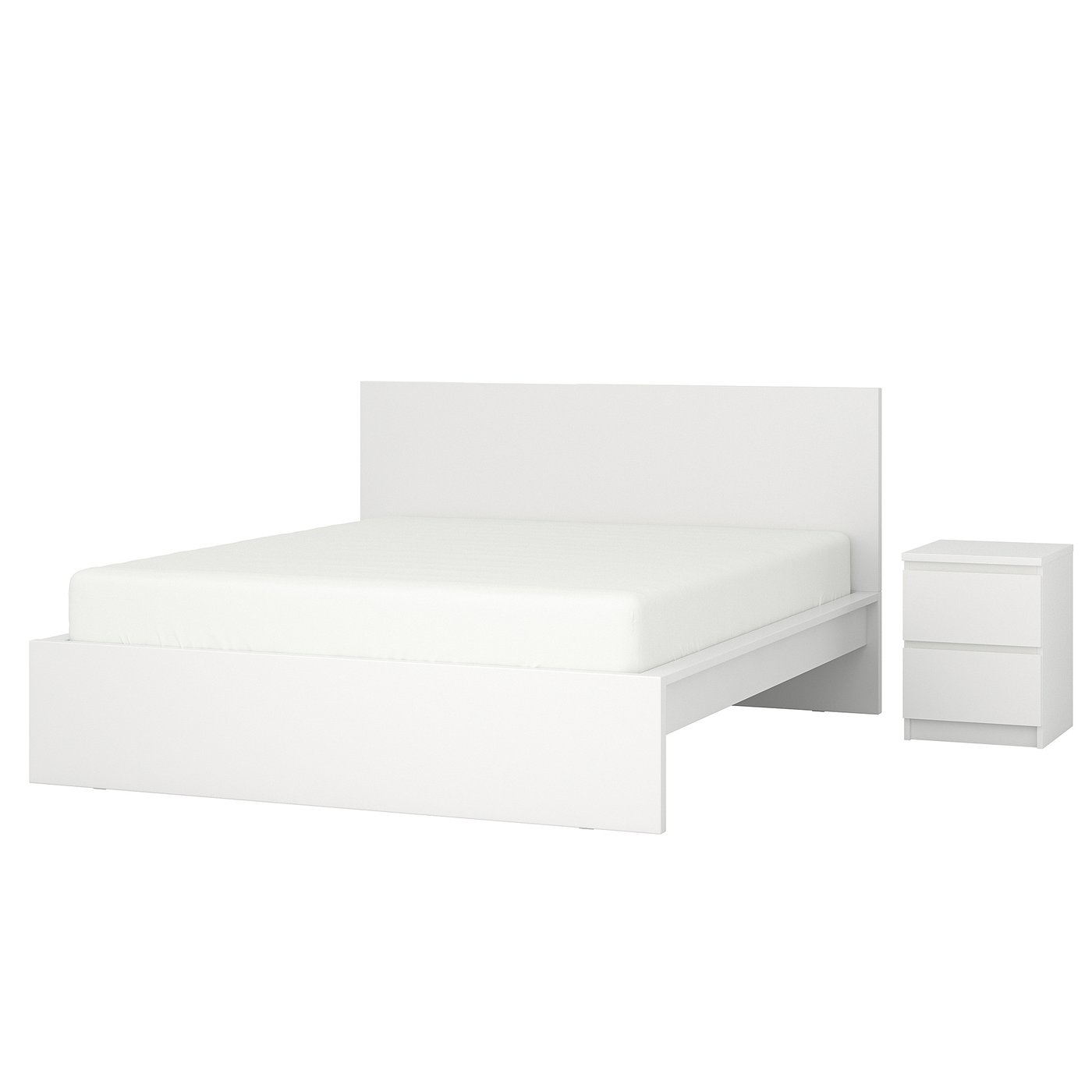 MALM Bedroom furniture, set of 2, white, 160x200 cm (63x78 3/4 ")