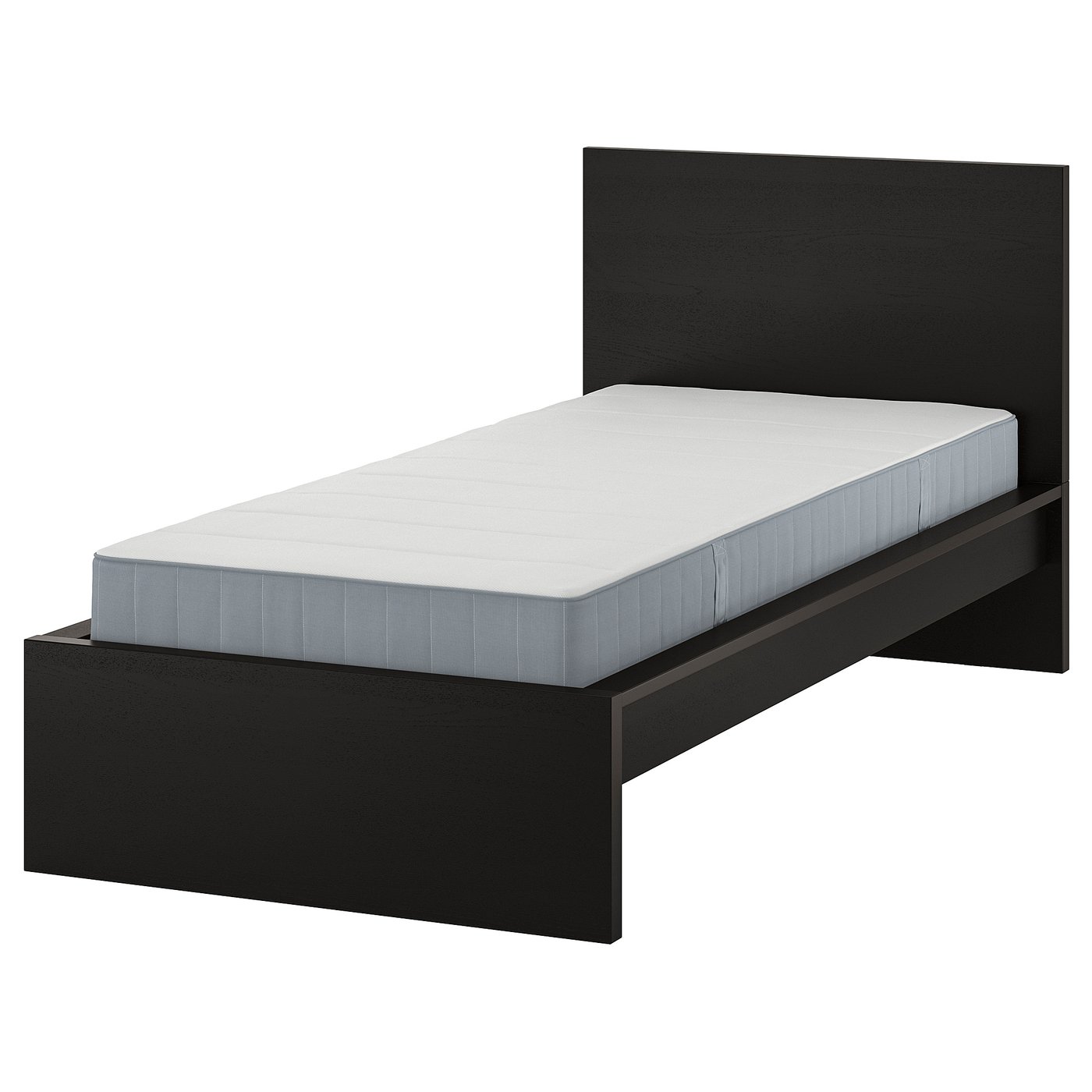 MALM Bed frame with mattress, black-brown/Vesteröy extra firm, 90x200 cm (35 3/8x78 3/4 ")