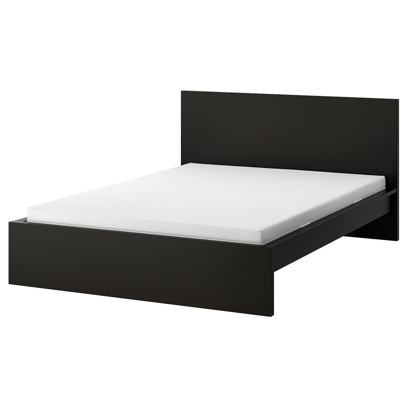 MALM Bed frame with mattress, black-brown/Åbygda firm, 180x200 cm (70 7/8x78 3/4 ")