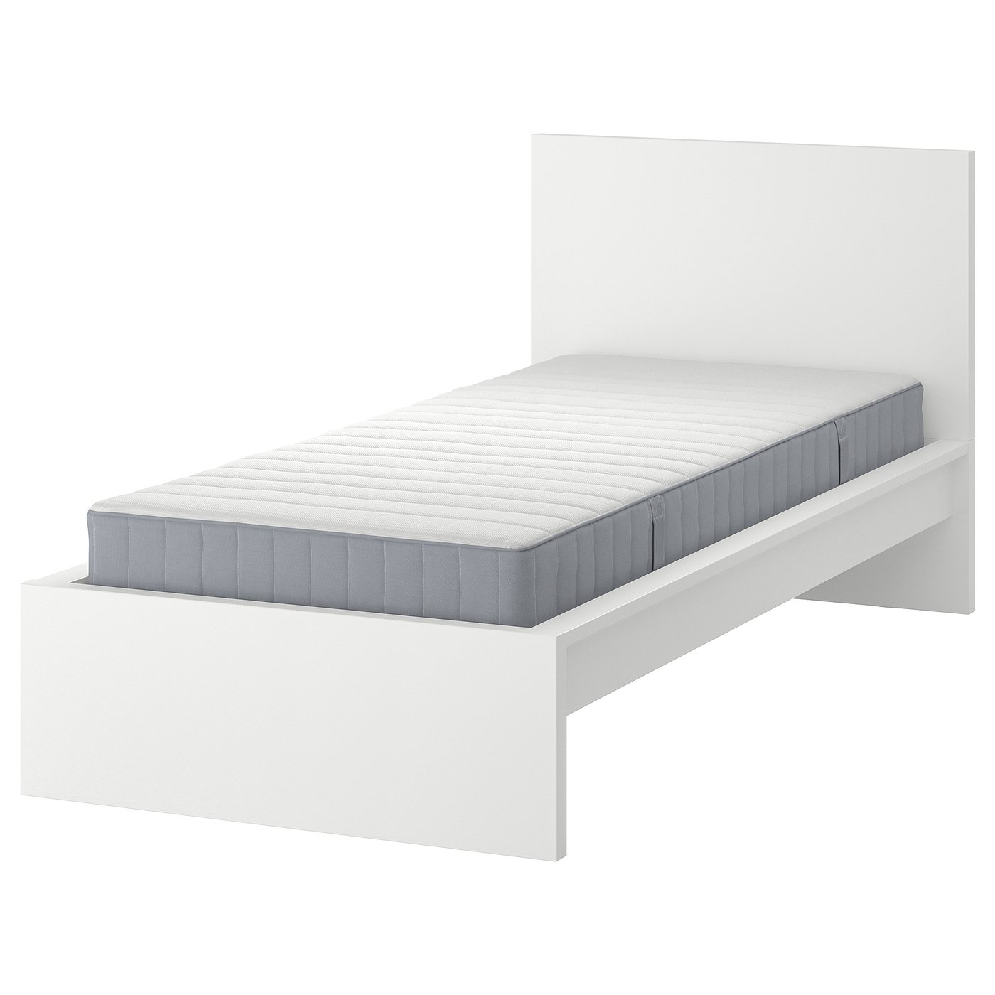 MALM Bed frame with mattress, white/Valevåg firm, 90x200 cm (35 3/8x78 3/4 ")