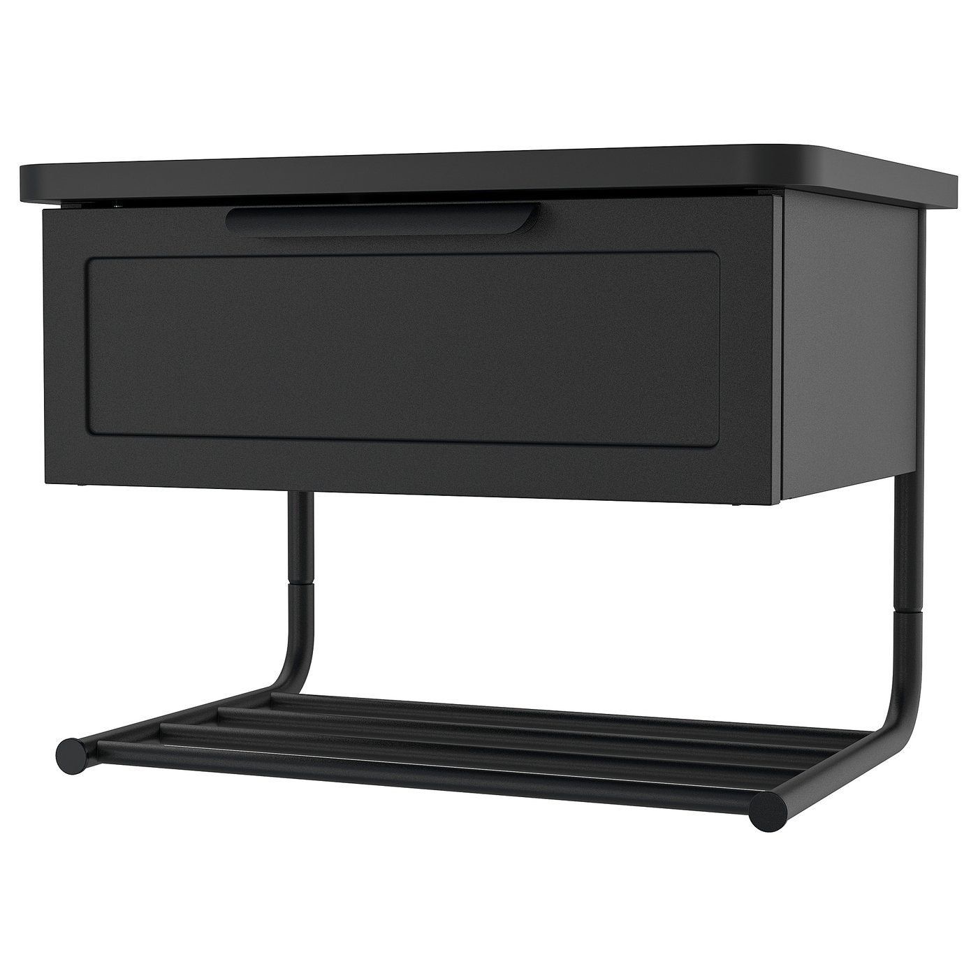 GRÅFJÄLLET Wall-mounted bedside table, anthracite, 42x29x31 cm (16 1/2x11 3/8x12 1/4 ")