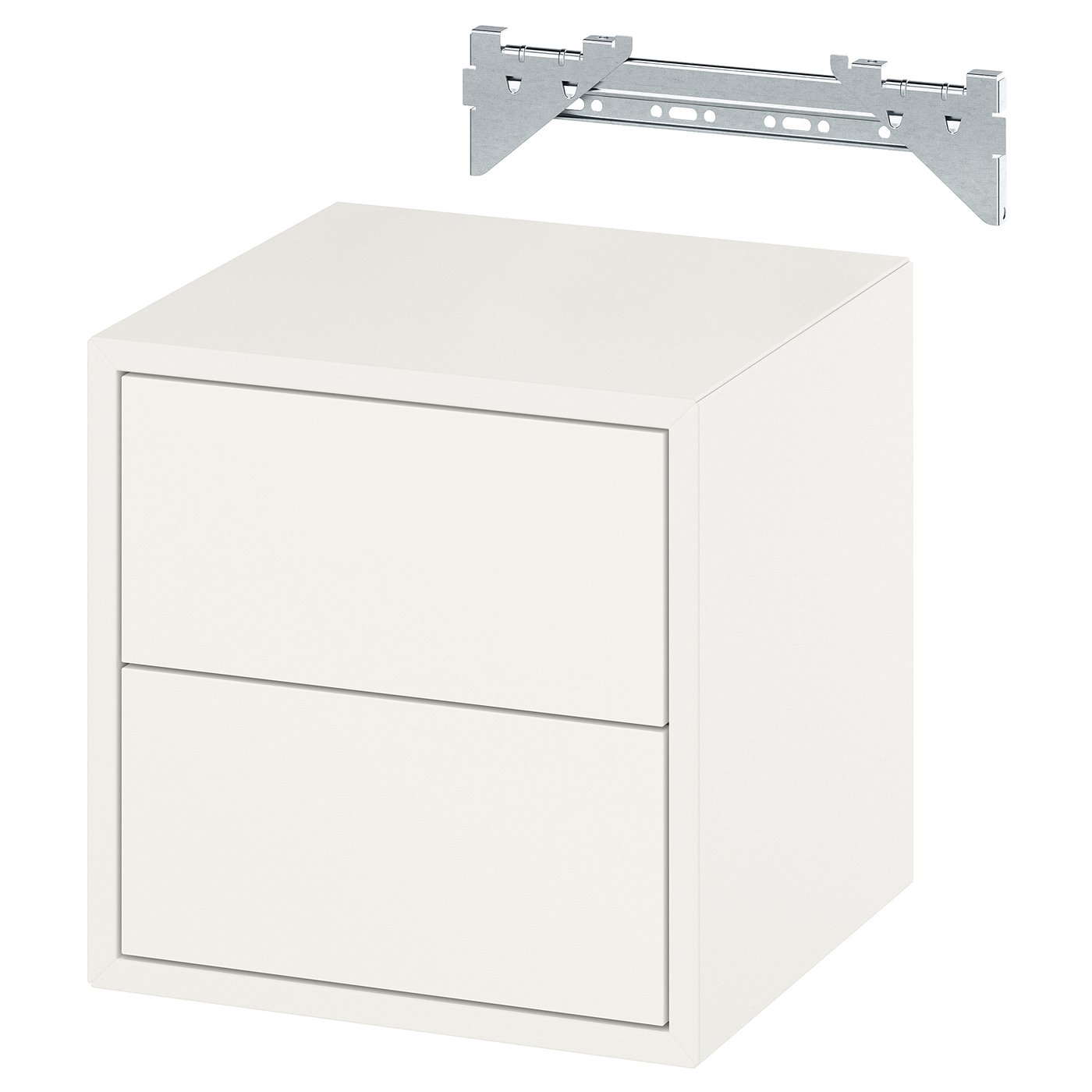 EKET Wall cabinet with 2 drawers, white, 35x35x35 cm (13 3/4x13 3/4x13 3/4 ")