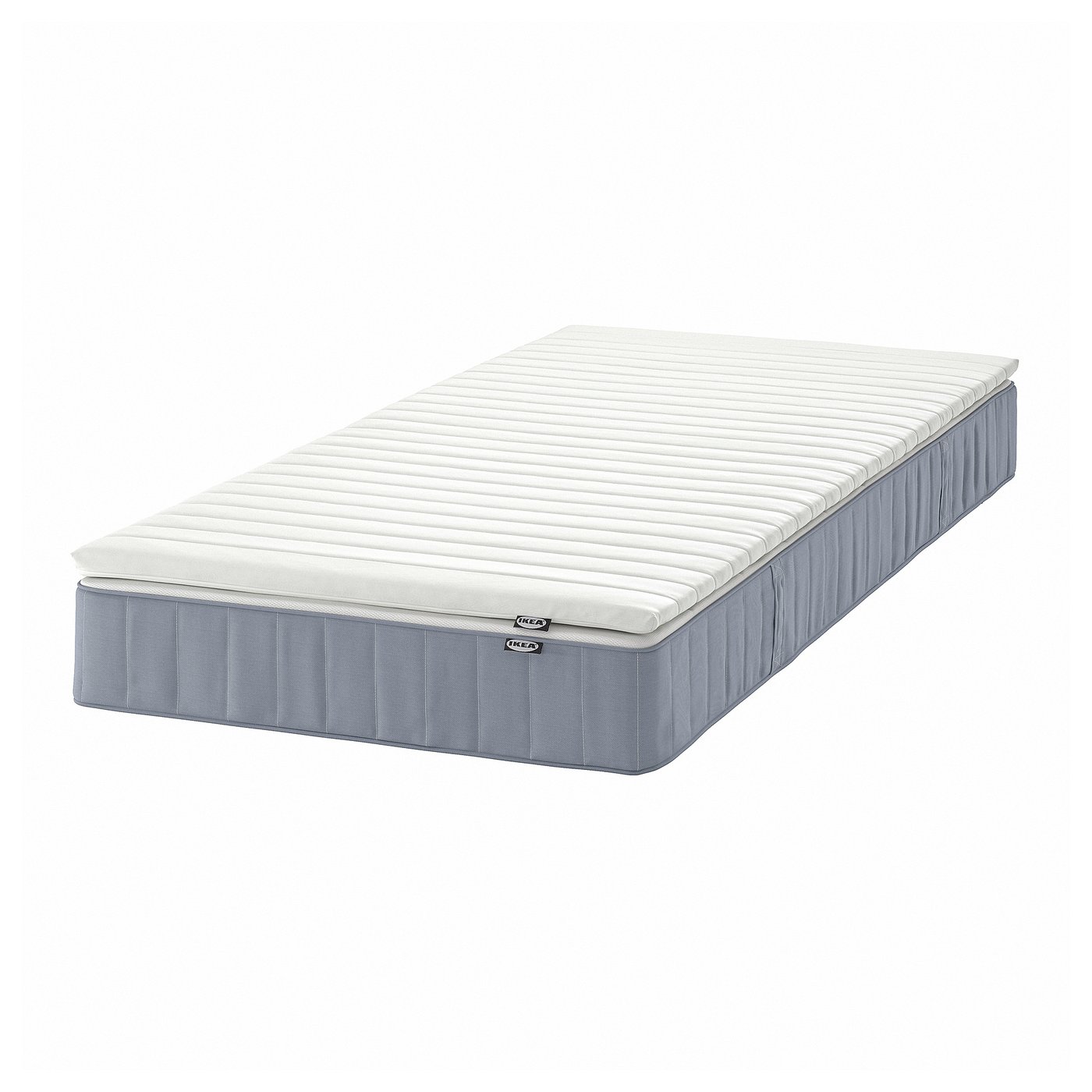 VESTERÖY Mattress and mattress pad, extra firm light blue/Näsfjället white, 90x200 cm (35 3/8x78 3/4 ")