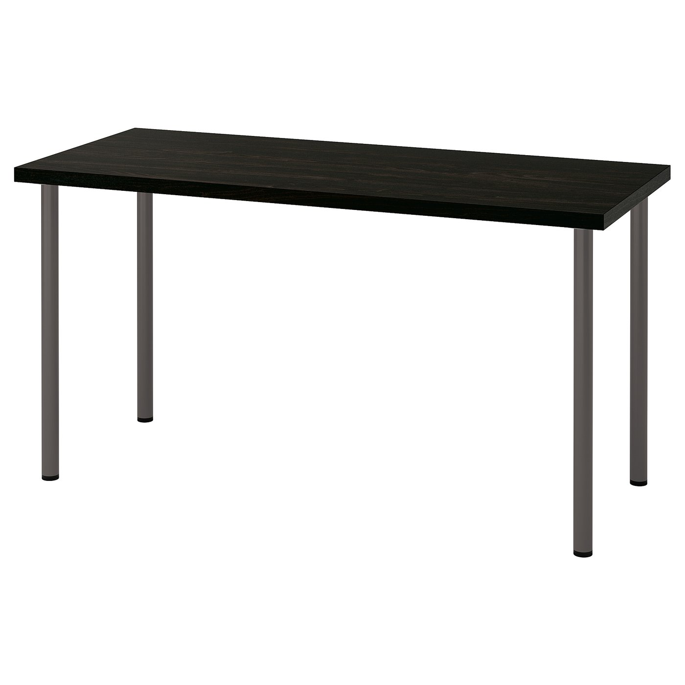 LAGKAPTEN / ADILS Desk, black-brown/dark grey, 140x60 cm (55 1/8x23 5/8 ")