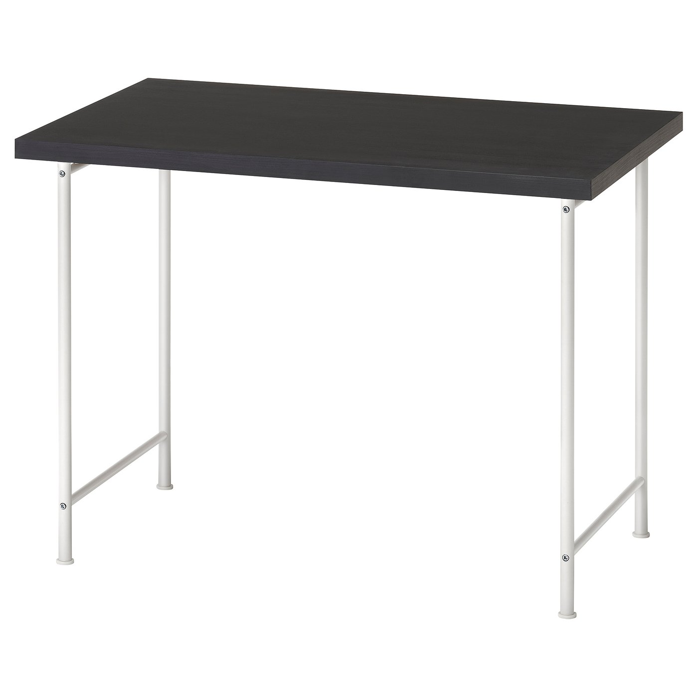 LINNMON / SPÄND Desk, black-brown/white, 100x60 cm (39 3/8x23 5/8 ")