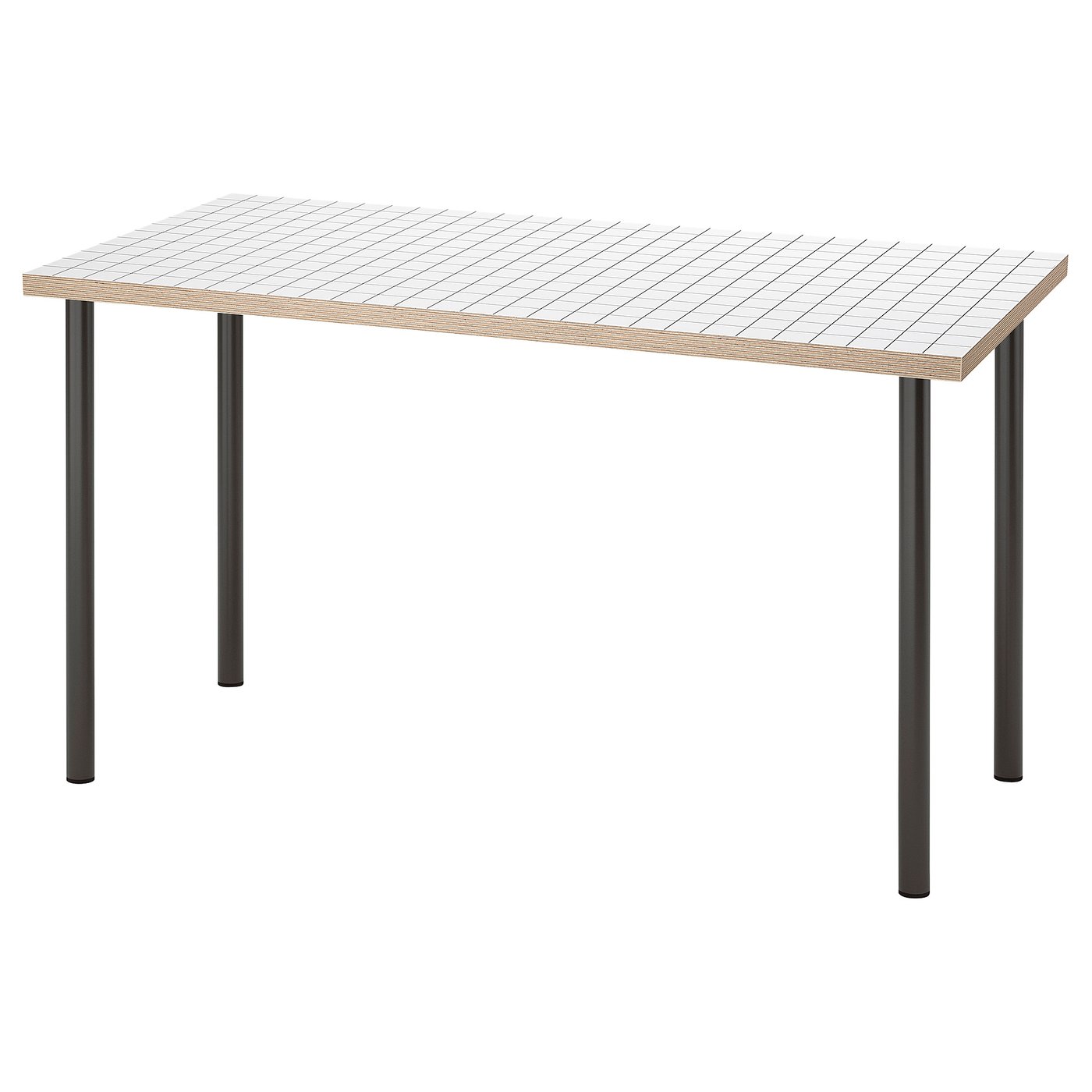 LAGKAPTEN / ADILS Desk, white anthracite/dark grey, 140x60 cm (55 1/8x23 5/8 ")