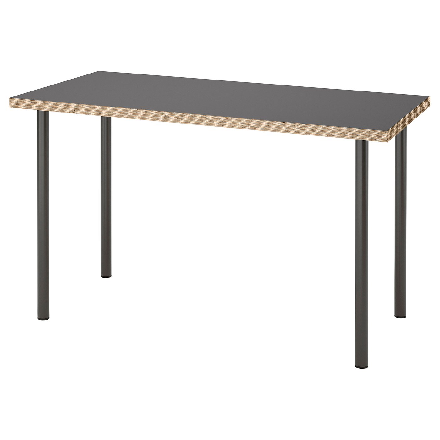 LAGKAPTEN / ADILS Desk, grey/wood effect dark grey, 120x60 cm (47 1/4x23 5/8 ")