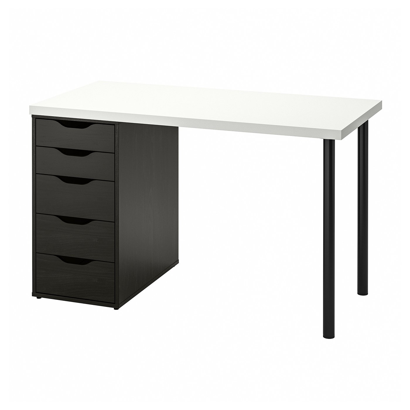 LAGKAPTEN / ALEX Desk, white/black-brown, 120x60 cm (47 1/4x23 5/8 ")