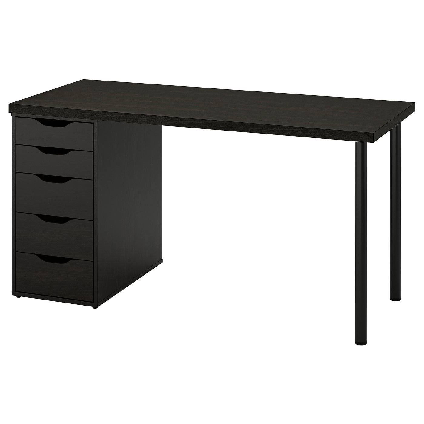 LAGKAPTEN / ALEX Desk, black-brown, 140x60 cm (55 1/8x23 5/8 ")