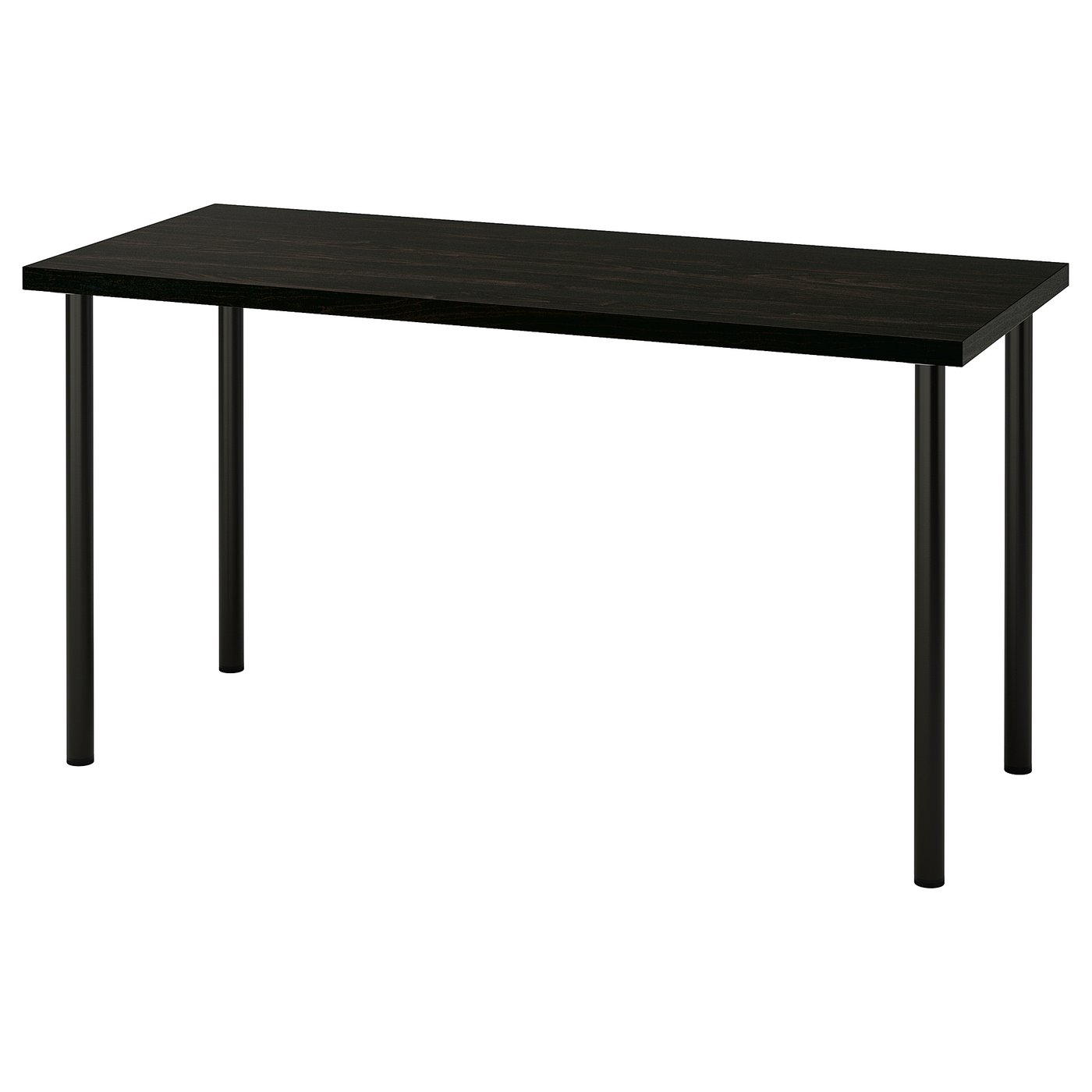 LAGKAPTEN / ADILS Desk, black-brown/black, 140x60 cm (55 1/8x23 5/8 ")