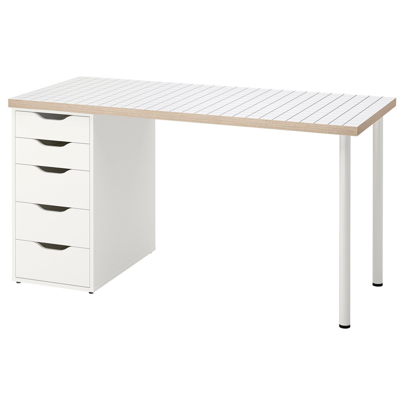 LAGKAPTEN / ALEX Desk, white anthracite/white, 140x60 cm (55 1/8x23 5/8 ")