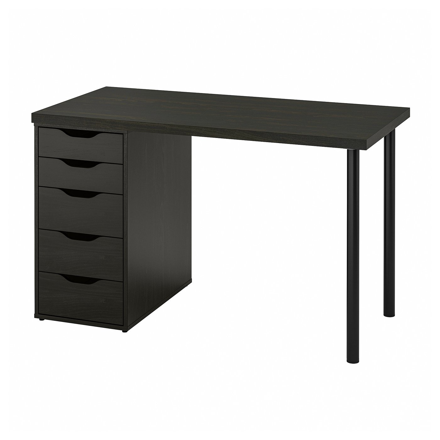 LAGKAPTEN / ALEX Desk, black-brown/black, 120x60 cm (47 1/4x23 5/8 ")