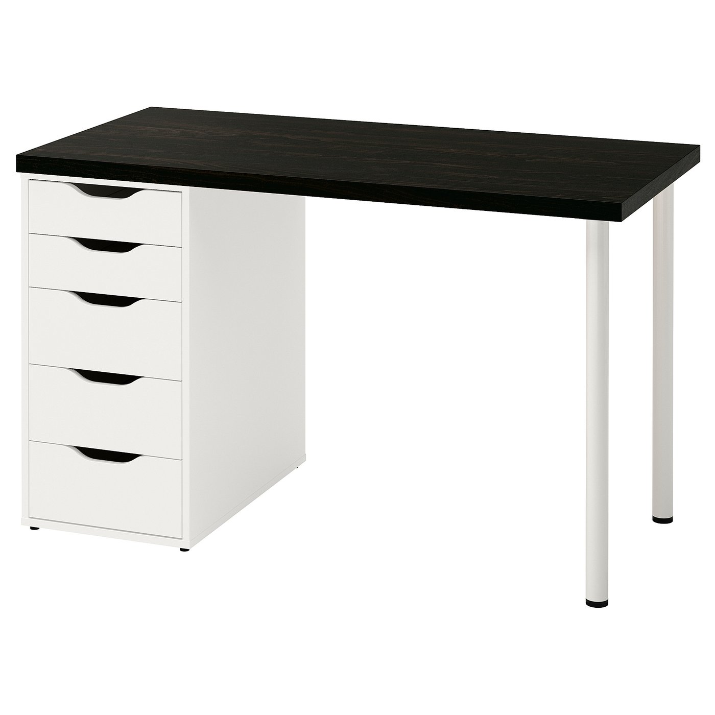 LAGKAPTEN / ALEX Desk, black-brown/white, 120x60 cm (47 1/4x23 5/8 ")