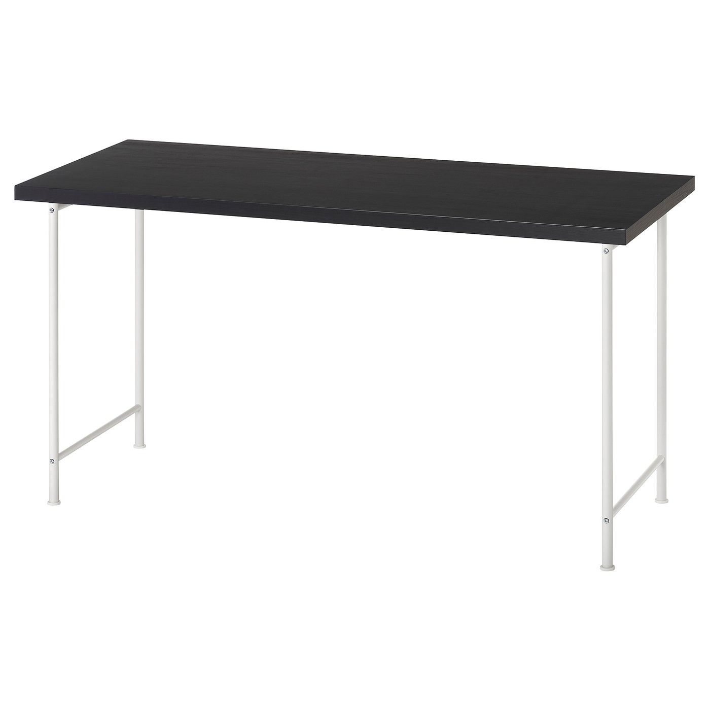 LAGKAPTEN / SPÄND Desk, black-brown/white, 140x60 cm (55 1/8x23 5/8 ")
