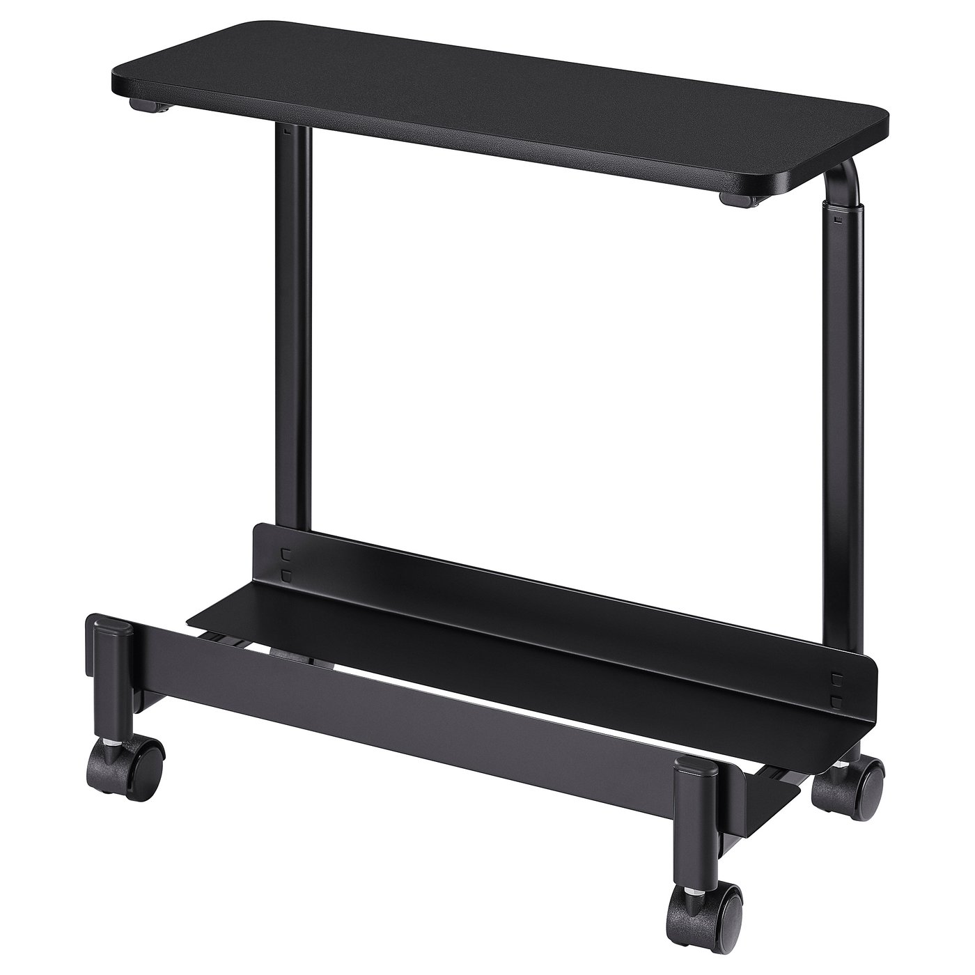 LÅNESPELARE Computer cart with shelf, black, 50x27 cm (19 5/8x10 5/8 ")