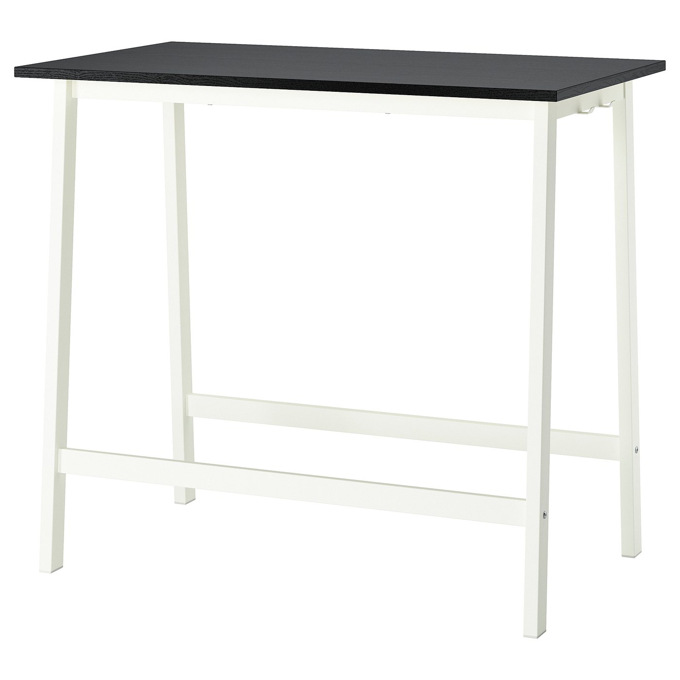 MITTZON Conference table, black stained ash veneer/white, 120x68x105 cm (47 1/4x26 3/4x41 3/8 ")