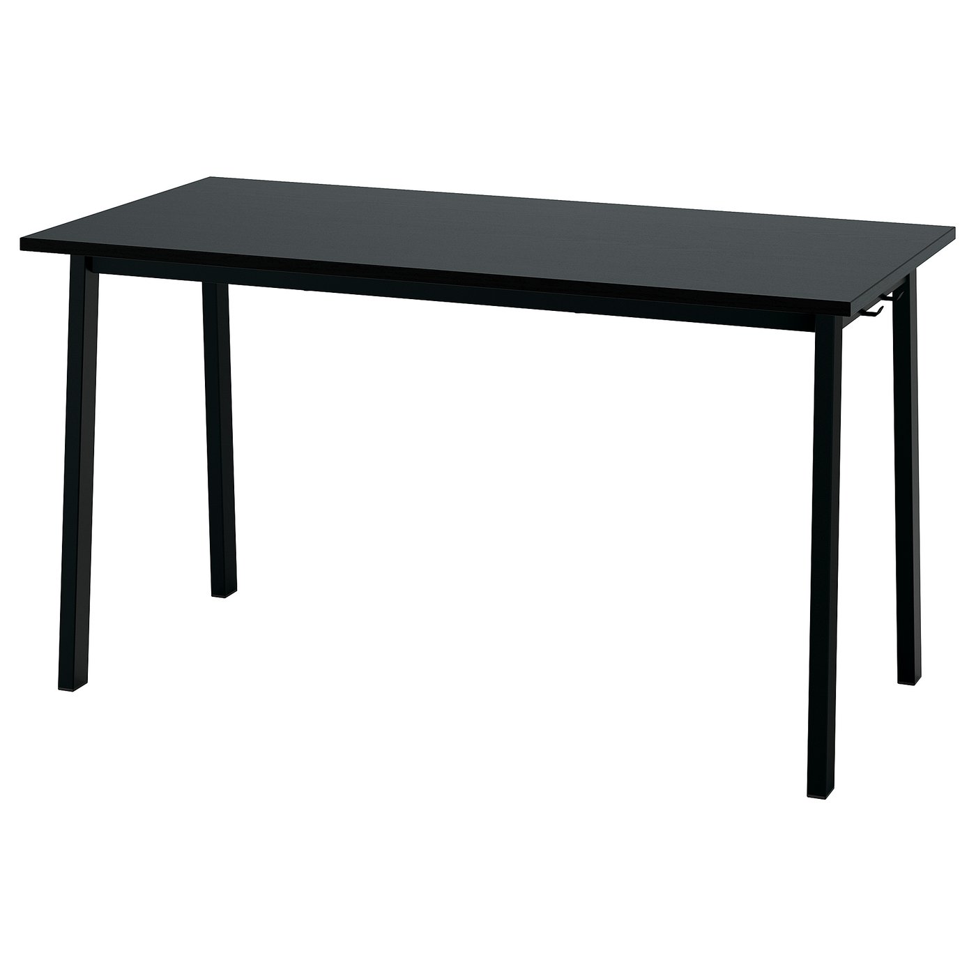 MITTZON Conference table, black stained ash veneer/black, 140x68x75 cm (55 1/8x26 3/4x29 1/2 ")