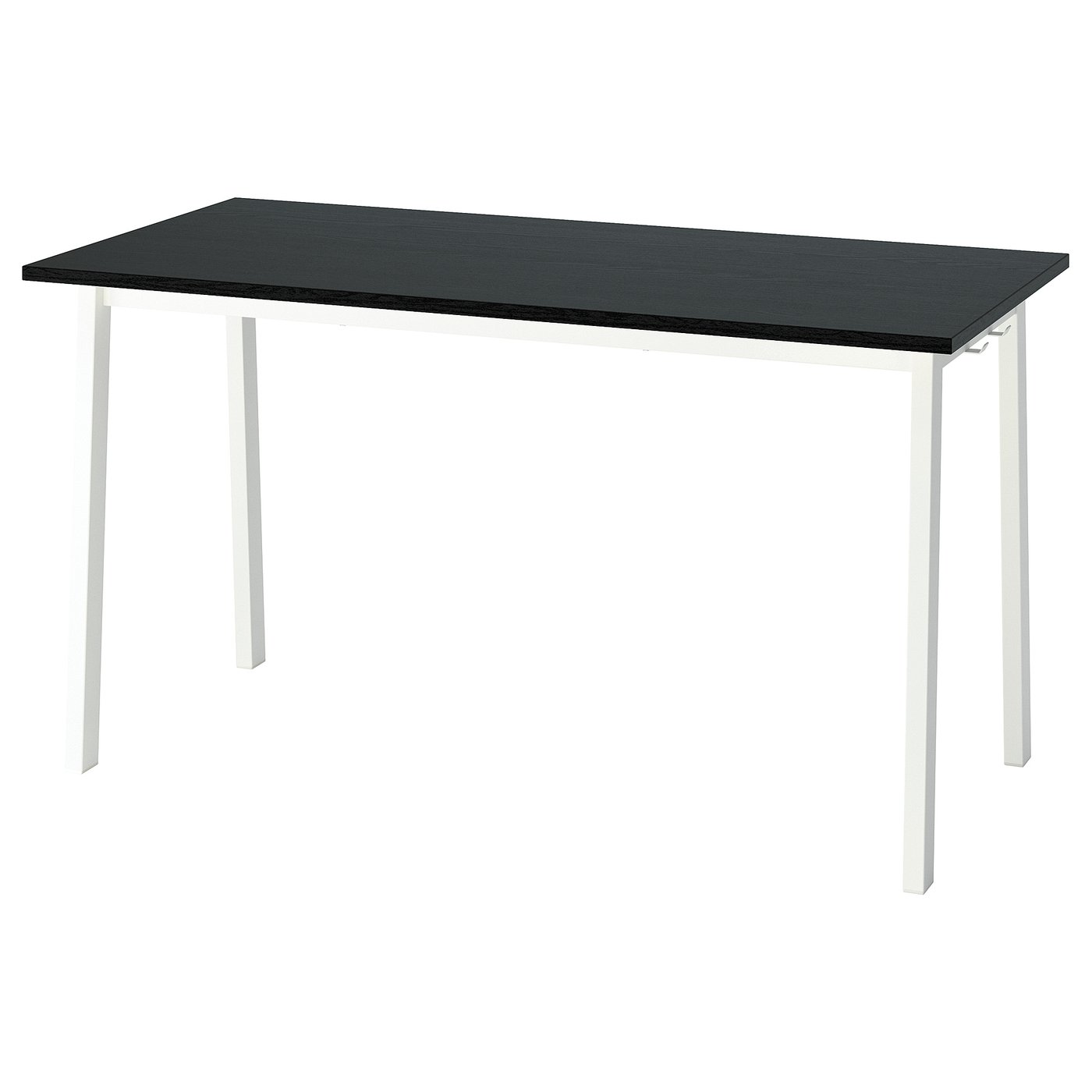 MITTZON Conference table, black stained ash veneer/white, 140x68x75 cm (55 1/8x26 3/4x29 1/2 ")