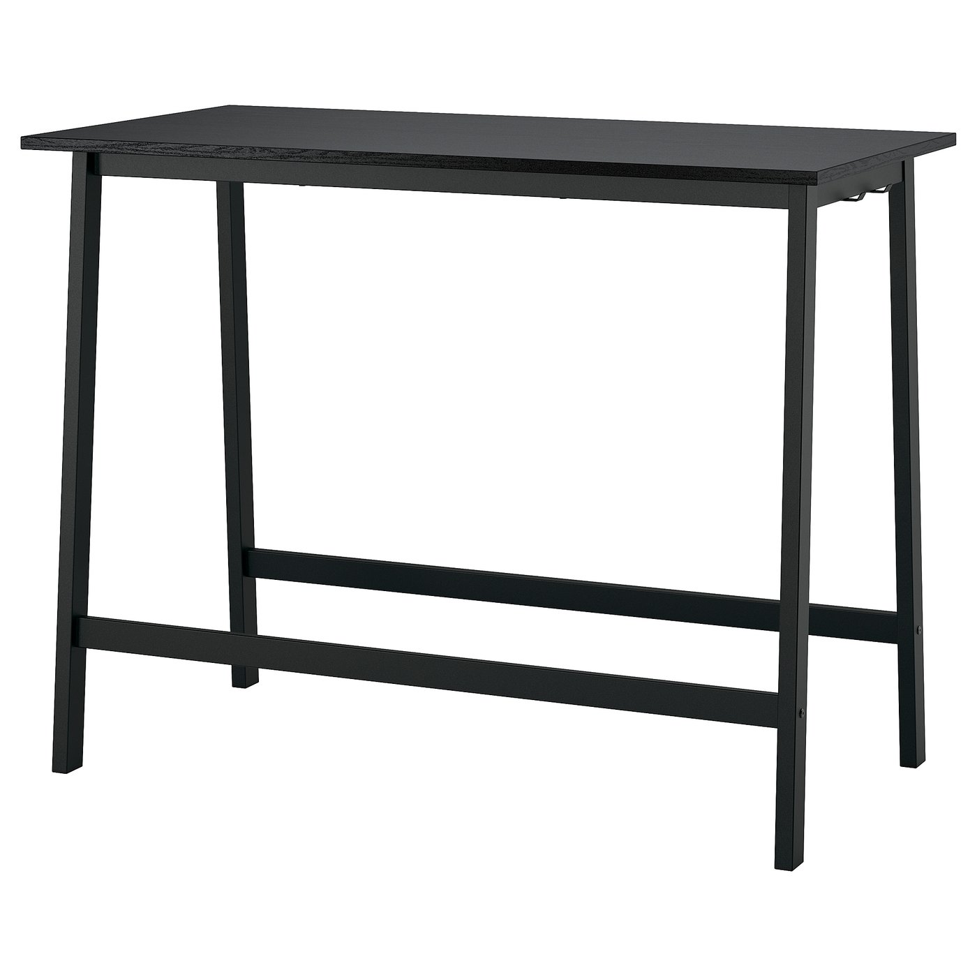 MITTZON Conference table, black stained ash veneer/black, 140x68x105 cm (55 1/8x26 3/4x41 3/8 ")