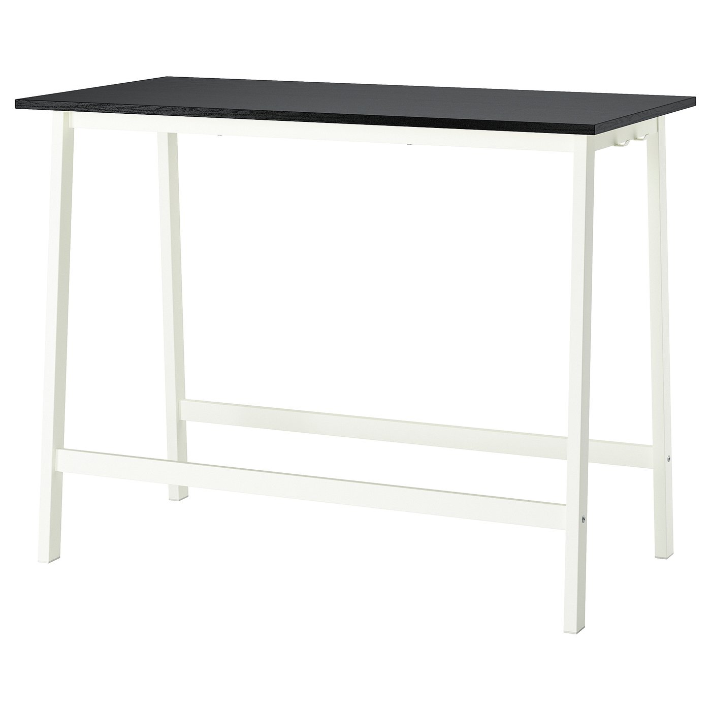 MITTZON Conference table, black stained ash veneer/white, 140x68x105 cm (55 1/8x26 3/4x41 3/8 ")