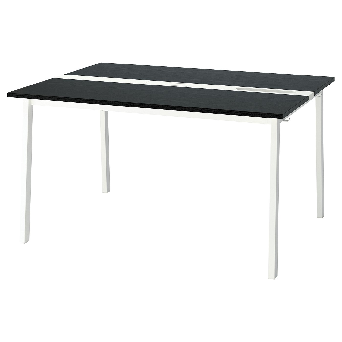 MITTZON Conference table, black stained ash veneer/white, 140x108x75 cm (55 1/8x42 1/2x29 1/2 ")