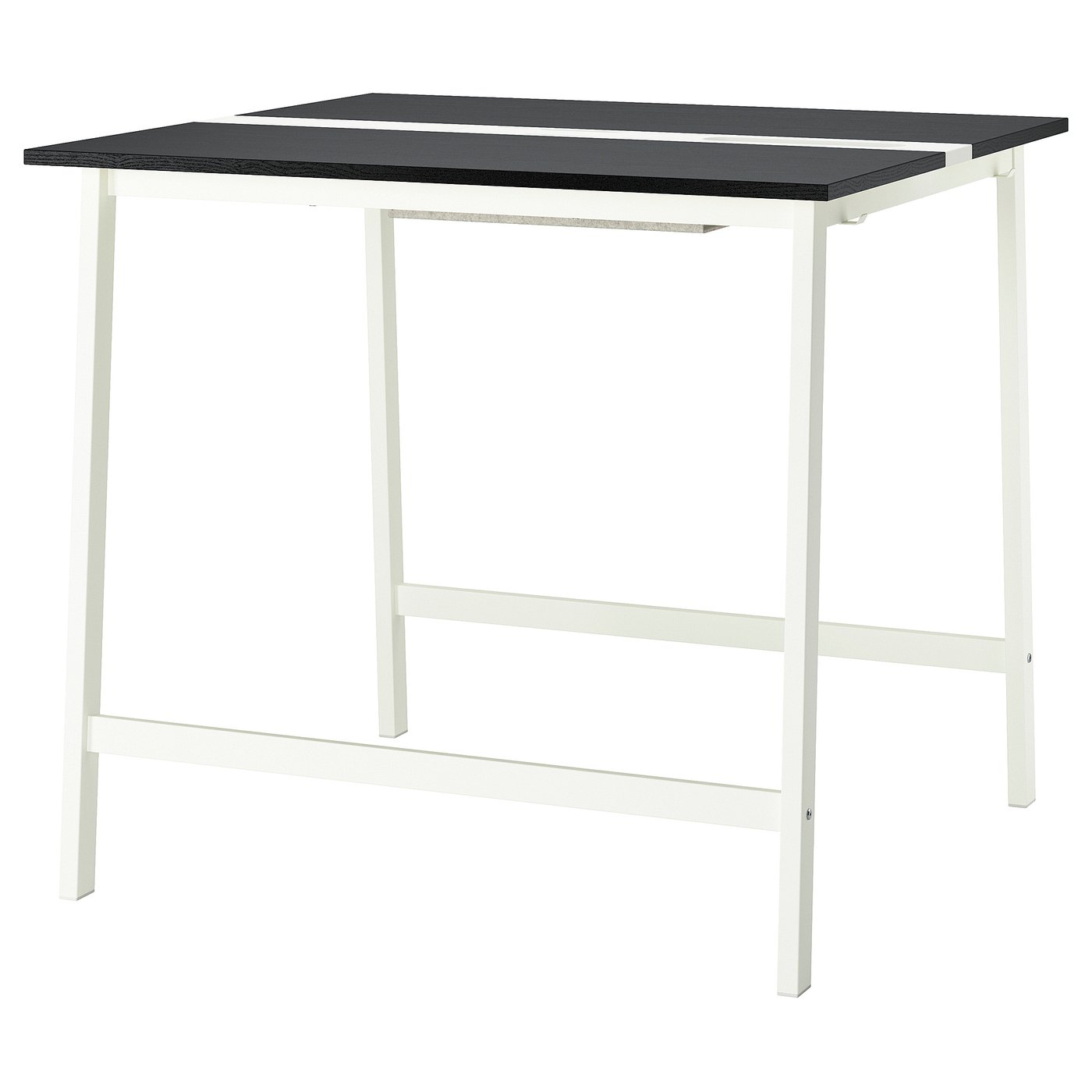MITTZON Conference table, black stained ash veneer/white, 120x108x105 cm (47 1/4x42 1/2x41 3/8 ")