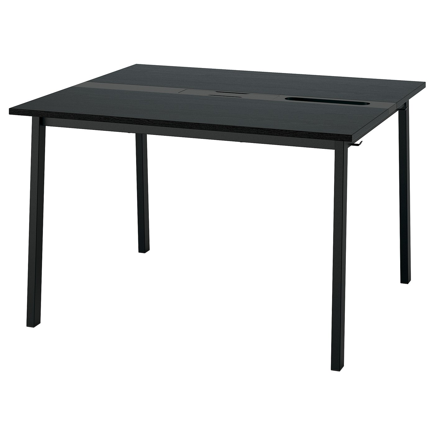 MITTZON Conference table, black stained ash veneer/black, 120x108x75 cm (47 1/4x42 1/2x29 1/2 ")